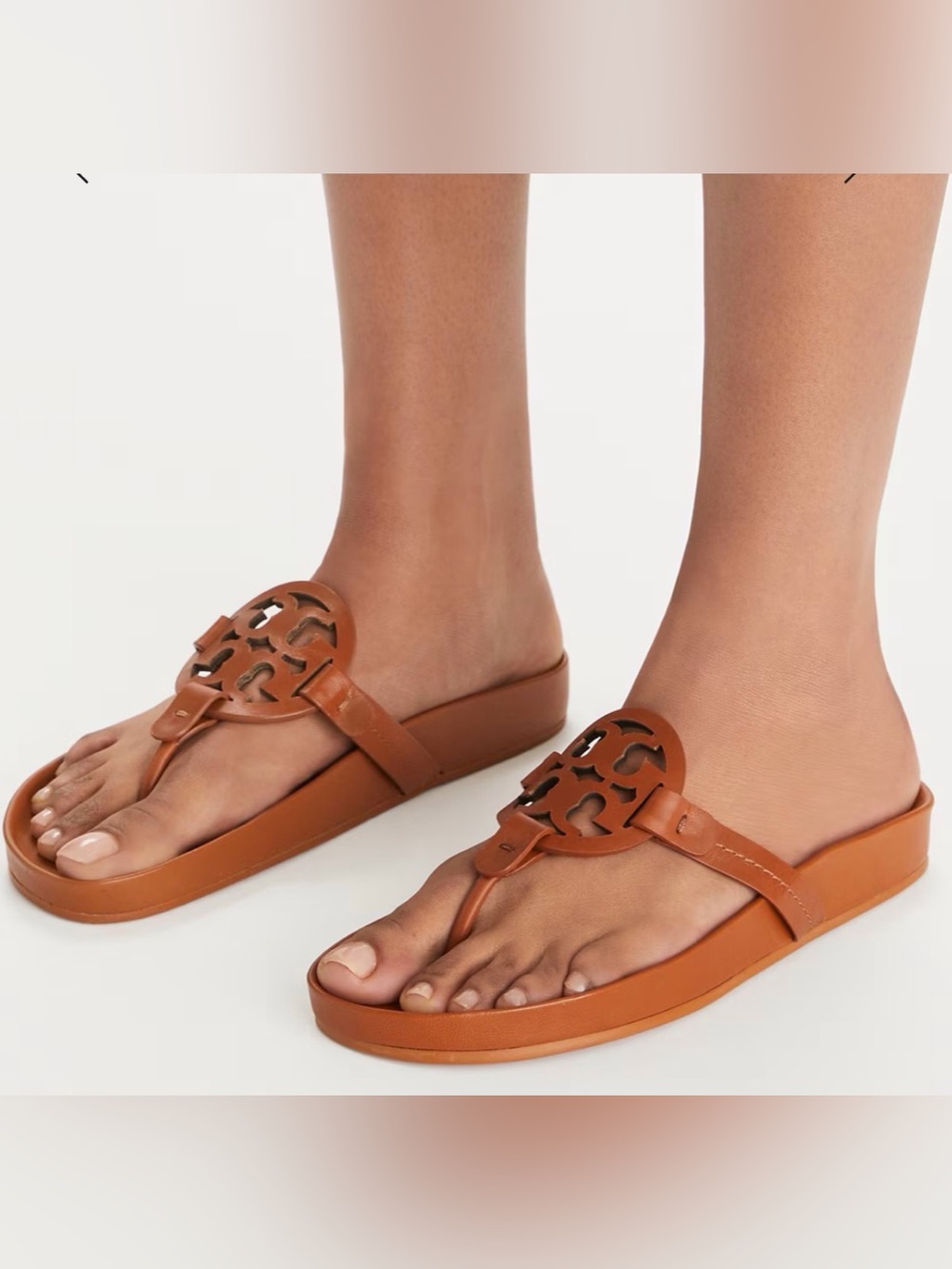 Tory Burch MILLER CLOUD SANDAL Platform Thong Sz 9 Bourbon Miele